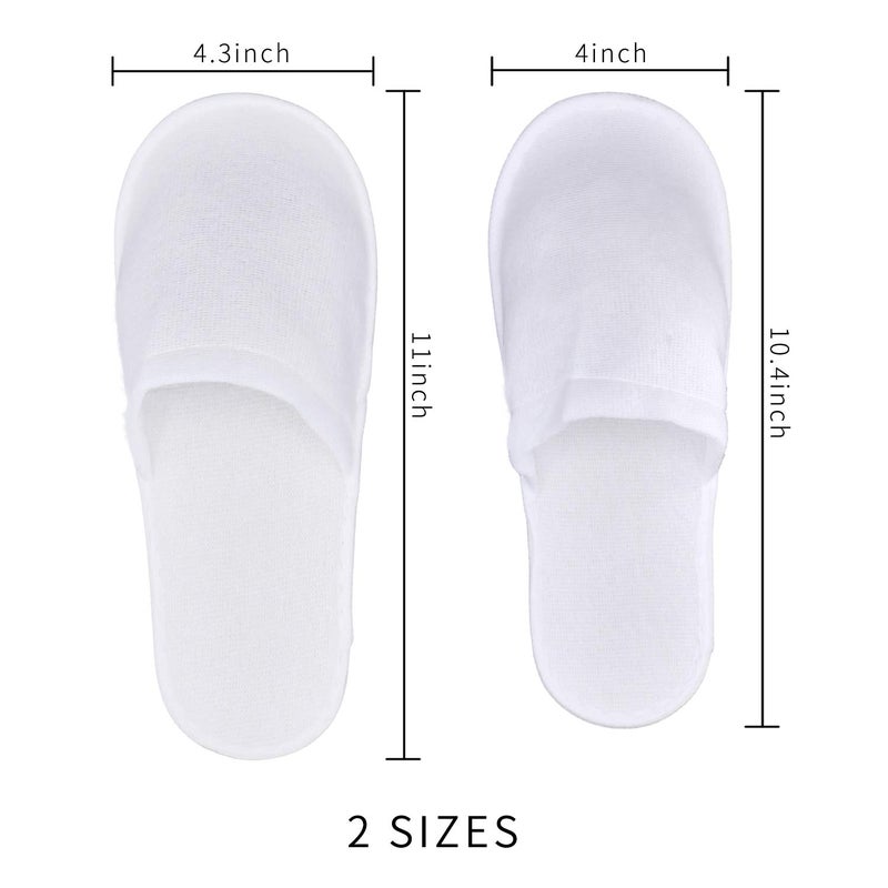 KRISMYA 24 Pairs Spa Slippers,Closed Toe Disposable Slippers,Non-Slip Slippers Fit Size for Men and Women for Hotel Home Guest Used,White - Image 3